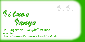 vilmos vanyo business card